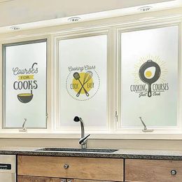 Window Stickers Cooking Class Custom Size Glass Film On The Static Cling Privacy Kitchen Sliding Door Bakery Cake House Decor