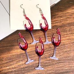 Charms 10pcs Red Wine Goblet Acrylic Earring Christmas Glass Decor Diy Cute Party Wedding Jewelry Pendant Make