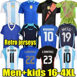 2024 2025 Euro Cup Argentina Soccer Jerseys MESSIS Otamendi 1986 Retro DE PAUL National Team Copa DYBALA MARTINEZ KUN AGUERO Maradona Football Shirts 24 Men