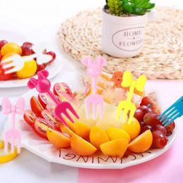 Forks Mini 10pcs Cartoon Animal Cute For Party Decor Plastic Cupcake Fork Lunch Picks Dessert Fruit