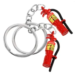 Gift Wrap 2Pcs Firefighter Keychain Fireman Keyring Bag Hanging Pendant Fire Extinguisher Charm