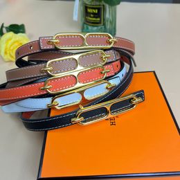 Fashion Belt Gold Silver Buckle for Womens Narrow Waistband Belts Genuine Cowhide Width 1.3cm 5 Style 5 Colour Top Quality