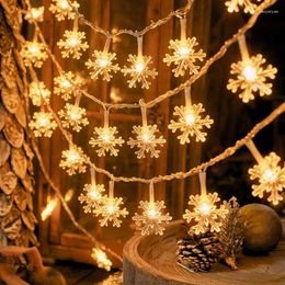 Party Decoration Merry Christmas Decorations Snowflake LED String Light For Home 2024 Ornament Navidad Noel Xmas Gifts Year