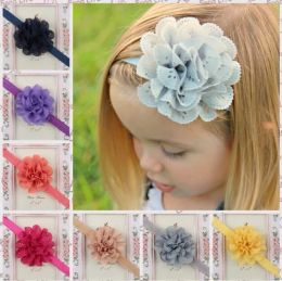 50 pieces 2.5 inch fashion flower headband girl hollow fabric flower hair band child girl newborn hair color 15 color TO344 LL