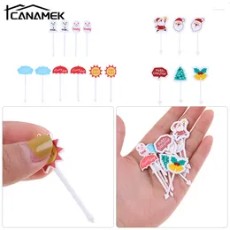 Forks Fruit Fork For Chirdren Halloween Christmas Cartoon Pattern Picking Cupcake Decorating Card Kids Birthday Party Theme