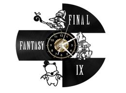 Final Fantasy Black Record Wall Clock Wall Art Decor Handmade Art Personality Gift Size 12 inches Color Black277Q7385542