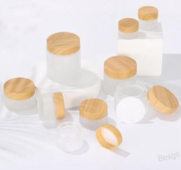 Matte Containers Jar Empty Cosmetic Portable Case Screwtop Bottle Imitation Wood Grain Cover Glass Cream Bottling Storage Travel 9544815