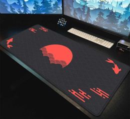 Pads Wrist Rests Japanese desktop black and red brocade carp sun cloud Japanese art sealed Sunrise XXL game desktop rubber 90x40 J0518