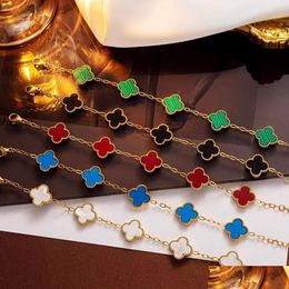 Bangle Four Leaf Clover Bracelet Luxury Jewellery Theme Fashion Designer Women 18K Rose Sier Plated Shell Gold Chain Men Jeweller Drop D Dh1Ie