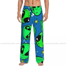 Men's Sleepwear Men Sleep Bottoms Male Lounge Trousers Alien Space Pattern Pyjama Pants