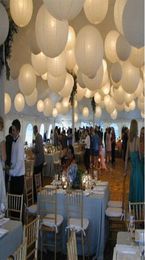 10pcs 16 Inch 40cm White Paper Lanterns Chinese Paper Ball Led Lampion For Wedding Party Event Birthday Ceremony Decoration Q081032487087