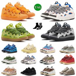 Casual Shoes Designer Luxury Lavinss Leather Curb Sneakers Shoes Extraordinary Calfskin Nappa mens womens outdoor sports fashion running trainers