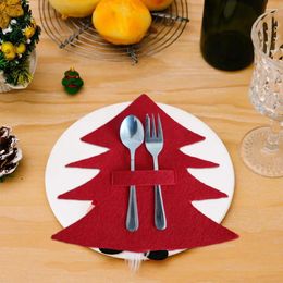 Party Decoration Christmas Tree Cutlery Bags Cute Functional Organiser Festive Fabric Eye-catching For Table