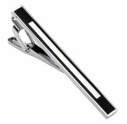 Clips Fashion Gentleman Slim Collar BlackEnded Stainless Steel Tie Clip Black and Silver Men Clothing Accessories top quality