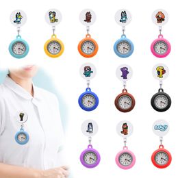 Other Office School Supplies Brui Clip Pocket Watches Retractable Hospital Medical Workers Badge Reel Digital Fob Clock Gift Hang Medi Otwju