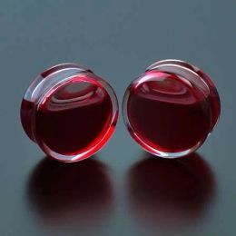 Tunnels SwanJo 1Pair Red Liquid Blood Ear Gauges Acrylic Ear Plug Earrings Gauges Body Piercing Jewelry Piercing Mixes 9 Size Promotion
