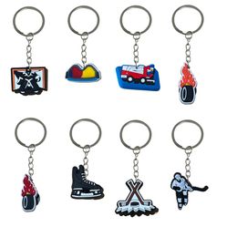 Jewellery Ice Hockey Keychain Keyring For School Bags Backpack Key Ring Men Keychains Suitable Schoolbag Boys Rings Couple Chains Women Otafr