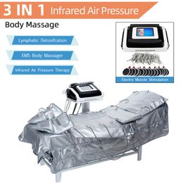 3 In 1 Infrared Air Pressotherapy Lymphatic Drainage Massager Body Slimming Machine Presoterapia EMS Body Massage Sauna Suit For Salon Spa Use