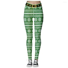 Yoga Outfits High Waist Women Pants Fashion Christmas Print Running Sports Workout Push Up Trouser