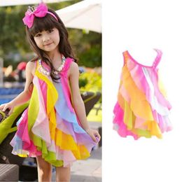 Girl's Dresses Baby Girl Dress Summer Style Sleeveless Flower Dress Girl Party Beach Dress Baby Childrens Fashion Clothing Childrens Dress d240515