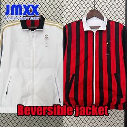 XXXL JMXX Retro AC Milano Special Soccer Reversible Jacket Jerseys Mens Jersey Man Football Windbreaker Long Sleeved Fan Version