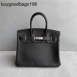Tote Bag Designer Womens Handbags Bk Head Layer Cowhide Portable Large Capacity Platinum Genuine Leather Lychee Pattern Classic Versatile Shoulder Trendy