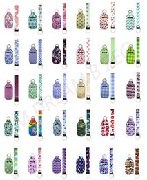 84 Colours Customise Neoprene Hand Sanitizer Bottle Holder Keychain Wristband Key Ring 1 set2 pcs Multiple Styles With Set Dive Ma5102321