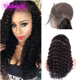 Wigs Indian Deep Wave Curly 13x4 Lace Front Wigs Virgin Hair Products Wigs With Baby Hairs Dyeable 1030inch