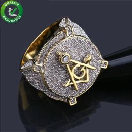 Rings Mens Jewelry Rings Hip Hop Luxury Designer 18K Gold Plated Cluster Iced Out CZ Diamond Ring Men Love Bling Finger Rings Fashion Ac