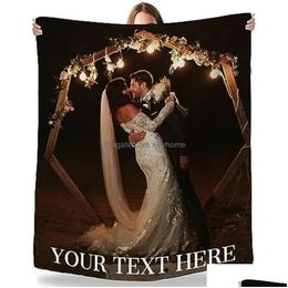 Customise Blankets Custom With Pos Text Personalised Best Ever Pictures Collage Throw Blanket Customised Father S Day Birthday Gifts F Dh3I0