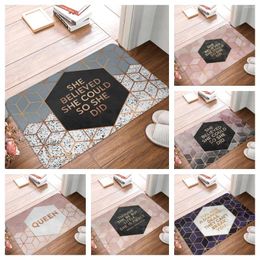 Bath Mats Nordic Waterproof Anti-Slip Mat Geometric Letters Carpets Bedroom Rugs Decorative Stair Home Decor Foot 40cmx60cm