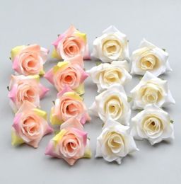 100PCS DIY Artificial White Rose Silk Flowers Head For Home Wedding Party Decoration Wreath Gift Box Scrapbooking Fake Flowers T203704331