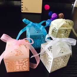 Gift Wrap 50pcs/lot DIY Crossing Candy Boxes With Ribbon Angel Box Baby Shower Baptism Birthday First Communion Xmas Easter Decor.