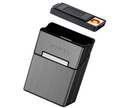 Latest Colorful Cigarette Case Removable USB Lighter Kit Shell Plastic Aluminum Innovative Design Smoking Storage Stash Box Contai6487793