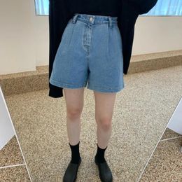 Women's Shorts Chic 2024 Summer Streetwear Women Casual Loose Denim For Korean Ladies High Waist Jeans Short N908