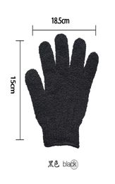 Colour Black Peeling Glove Scrubber Five Fingers Exfoliating Tan Removal Bath Mitts Paddy Soft Fibre Massage Bath Glove Cleaner4089813