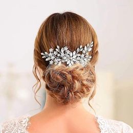 Headpieces Silver Rhinestones Bridal Headwear Handset With Crystal Pearl Side Comb Accessories Brides Bridesmaids