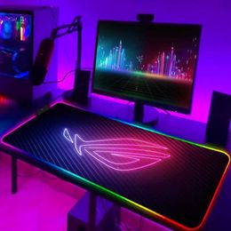 Mouse Pads Wrist Rests ROG Mouse Pad Rgb Cute Mouse Pad Game Console Keyboard Pad LED Computer Mouse Keyboard Accessories Game Table Pad Mouse Carpet Xxl J240510