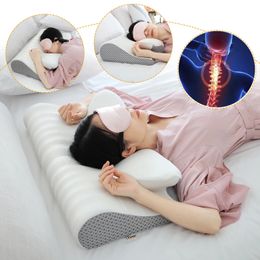 Fuloon contour memory foam ceramic pillow conforms to ergonomics Orthodontic neck pain pillow is used for treatment pillow of side back stomach sleeper 240514
