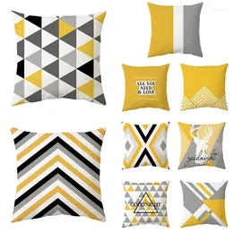 Pillow Yellow Warm Irregular Geometric Model Pattern Pillowcase Living Room Sofa Office Car Seat Home Decoration
