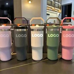Mugs Water Bottles 30oz Cups Heat Preservation Stainless Steel 20oz Outdoor Car With Handle Lids Thermos Bottle Cup