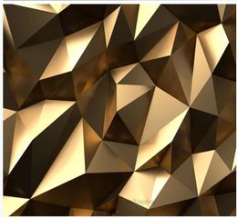 3d murals wallpaper for living room Golden low polygon abstract space 3d background wall7728127