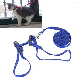 Dog Collars Safety Cord Training Cat Rope Puppy Traction Pet Adjustable Belt Nylon Harness Kitten Collar