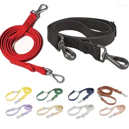 Dog Collars Cat Puppy PVC Leashes Waterproof Pet Rubber Candy Color Leash Outdoor Walk Training Tracking Rope For Small Medium Big Dogs