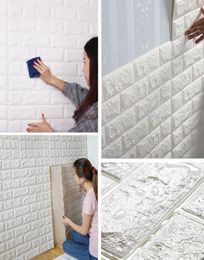 10pcs PE Foam 3D Self Adhesive DIY Panel Wall Stickers Decor Embossed Brick Stone9198561