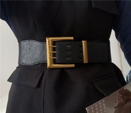 Belts Women Vintage Pin Buckle Super Wide Cummerbunds Female Dress Corsets Waistband Wedding Decorate Black Elastic Waist Seal5145937