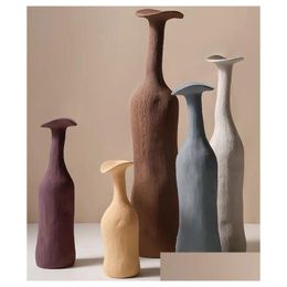 Vases Abstract Minimalist Ceramic Bud Vase Drop Delivery Home Garden Decor Dhlhu