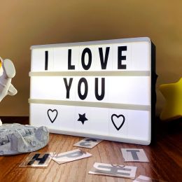 Items Novelty Items LED Night Light Box Card USB Battery Powered A3 A4 A5 A6 Letter Number Symbol DIY for Birthday Party Decoration Desk