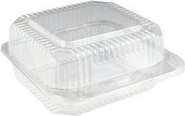 Plastic Clamshell Takeout Trays Dessert Containers Hinged Food Container Disposable to Go Boxes for Salads Pasta Sandwiches XB13598135