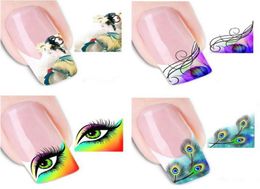 Whole50pcs Pop DIY Sex Items Nail Art Stickers Decals Decorations French Tips Nails Wraps Nail Art Patch Water Transfer XF1298728941